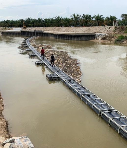 Log Boom Installation in Selangor River Basin, Bestari Jaya